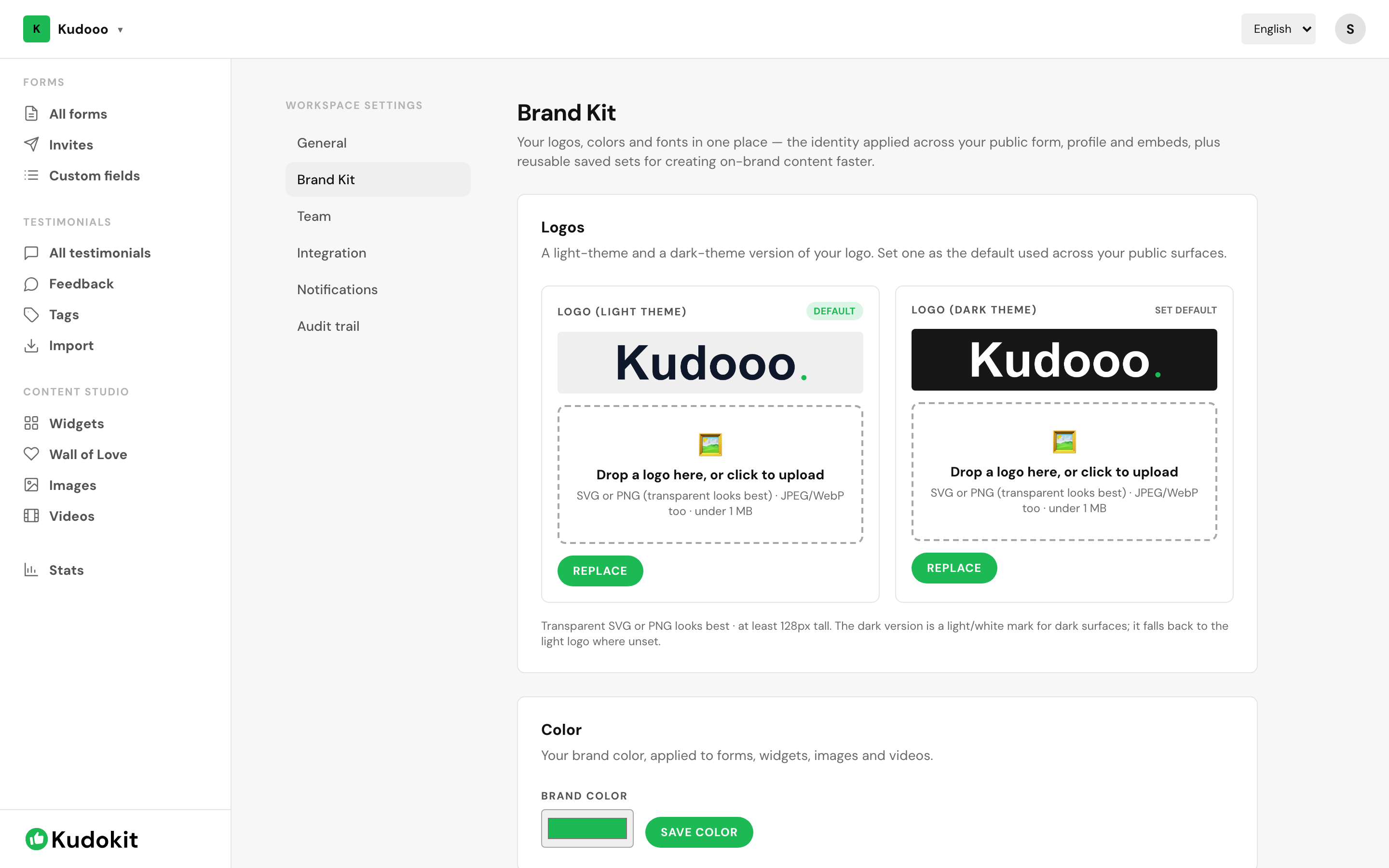 The Brand Kit — colours, fonts and logo.